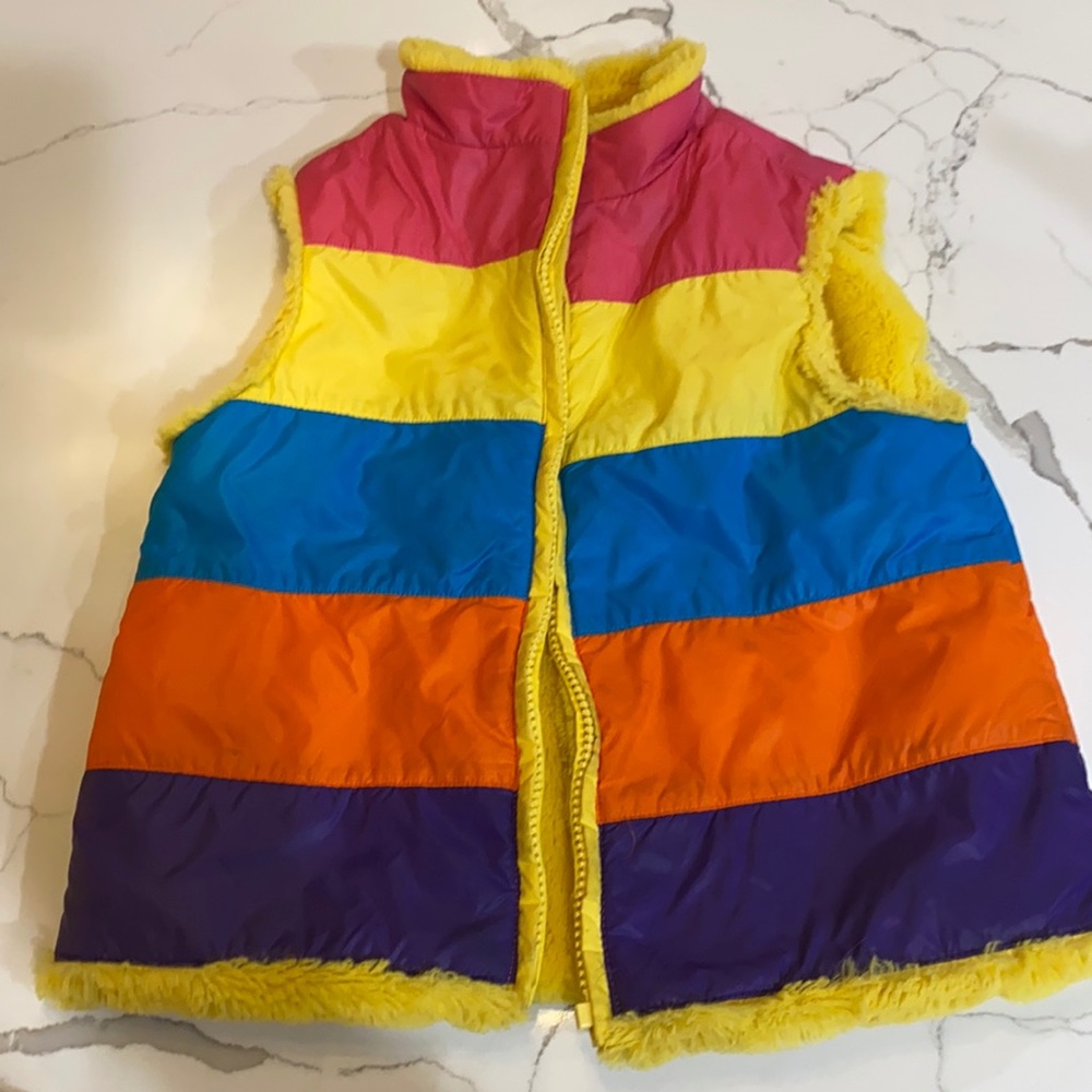 Multi-color fleece-lined vest